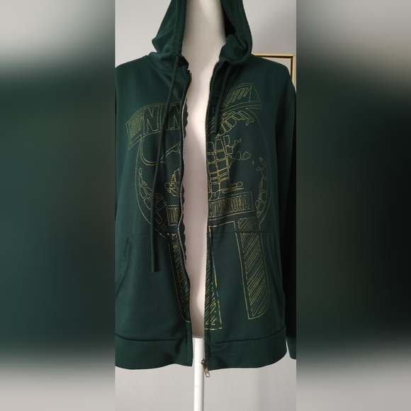 Unbranded Jacket Unixex Green With Hoodie Zipper Front Medium Pockets Good Co - Picture 6 of 6